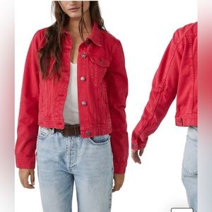 We the Free Red Rumors Denim Jacket